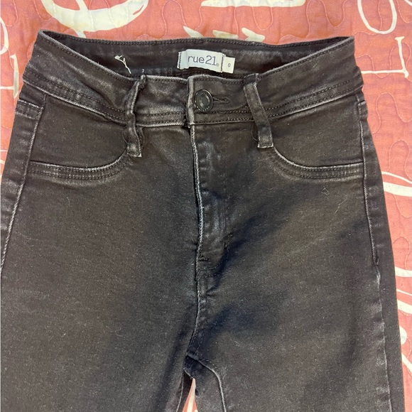 Rue 21 Black High-Waisted Distressed Flare Jeans – Size 0 (Women’s) - Picture 4 of 7